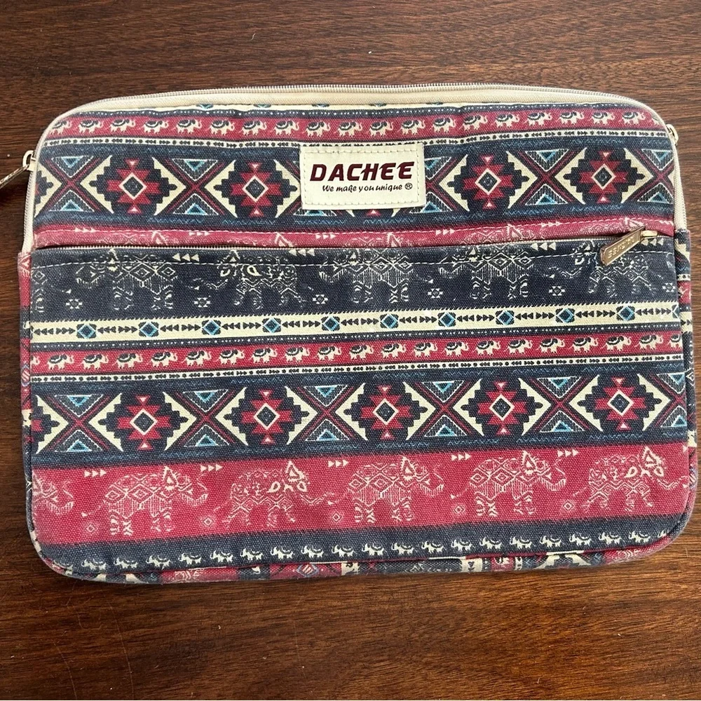 Red and Blue Patterned Laptop Sleeve